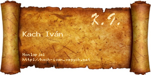 Kach Iván névjegykártya